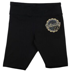 NCAA Purdue Boilermakers Women's Spandex Mid-Waist Shorts in Black, Medium